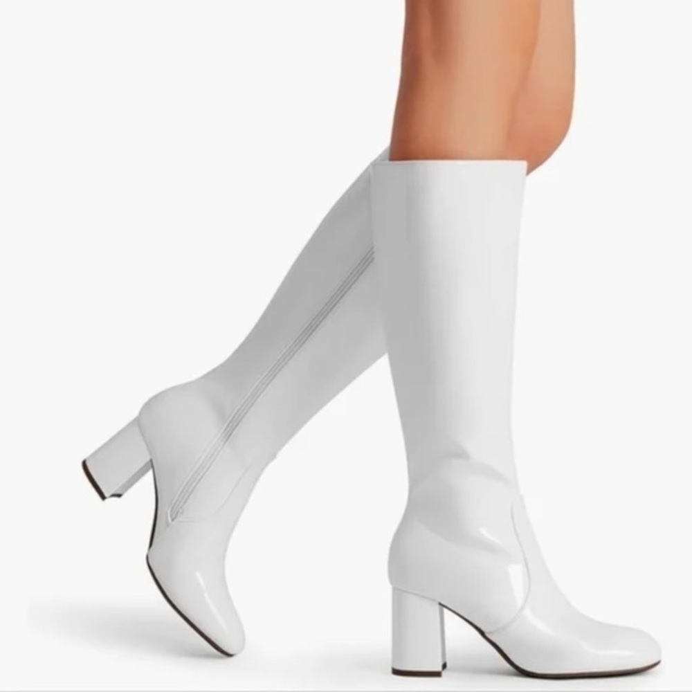 Dream Pairs Patent White Knee High Women's Boots Size 8